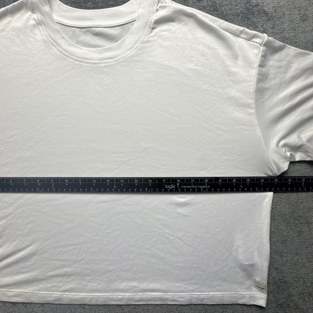 Vuori Energy Muscle Cropped Tee Shirt Womens XL White Relaxed Fit Boxy Crew Neck - Picture 5 of 15